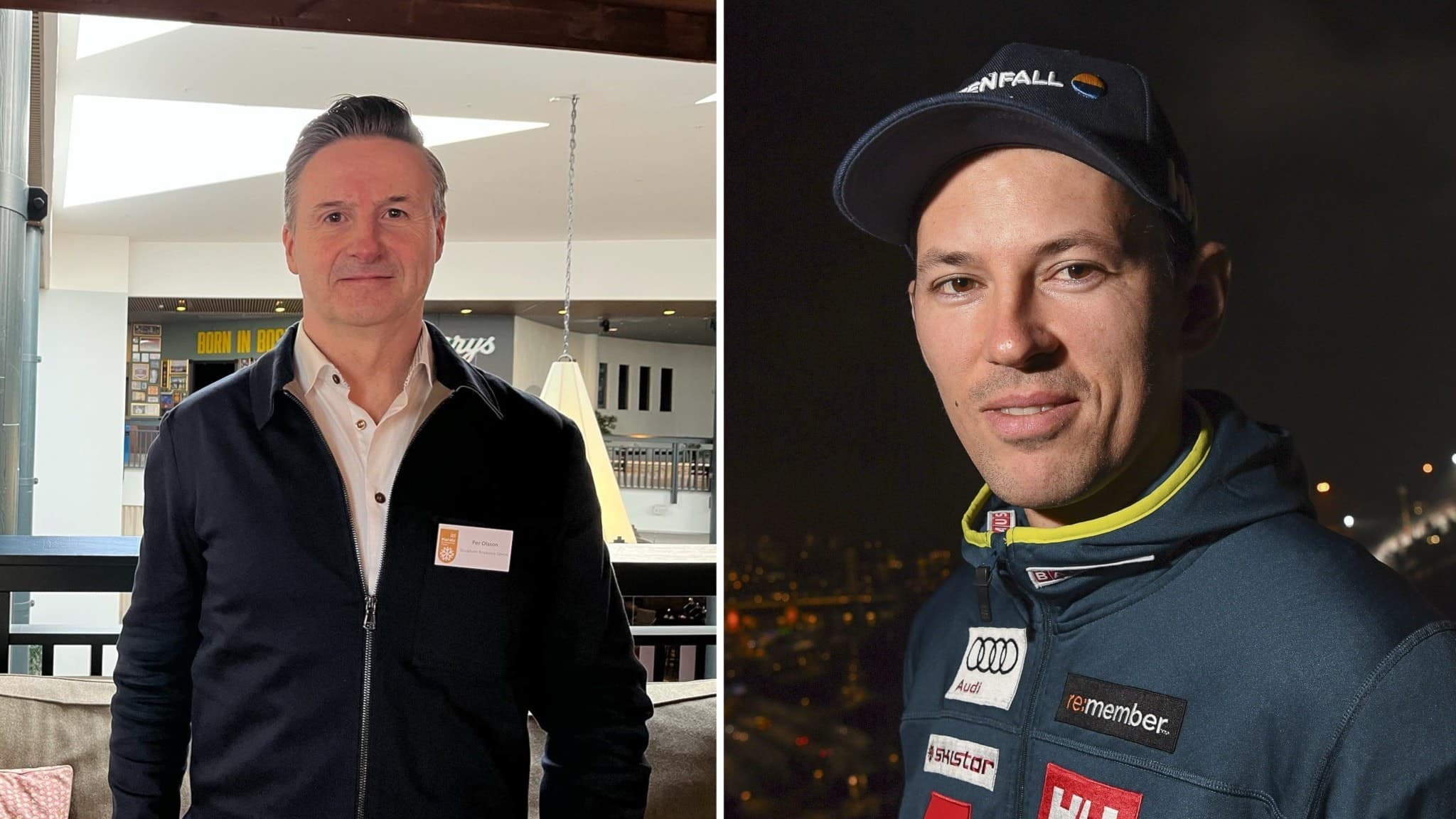 Bilden är ett montage. Till vänster Per Olsson, vice forskningsledare på Stockholm Resilience Centre, fotograferad på ett hotell i Åre. Till höger André Myhrer fotograferad framför Hammarbybacken i Stockholm.
