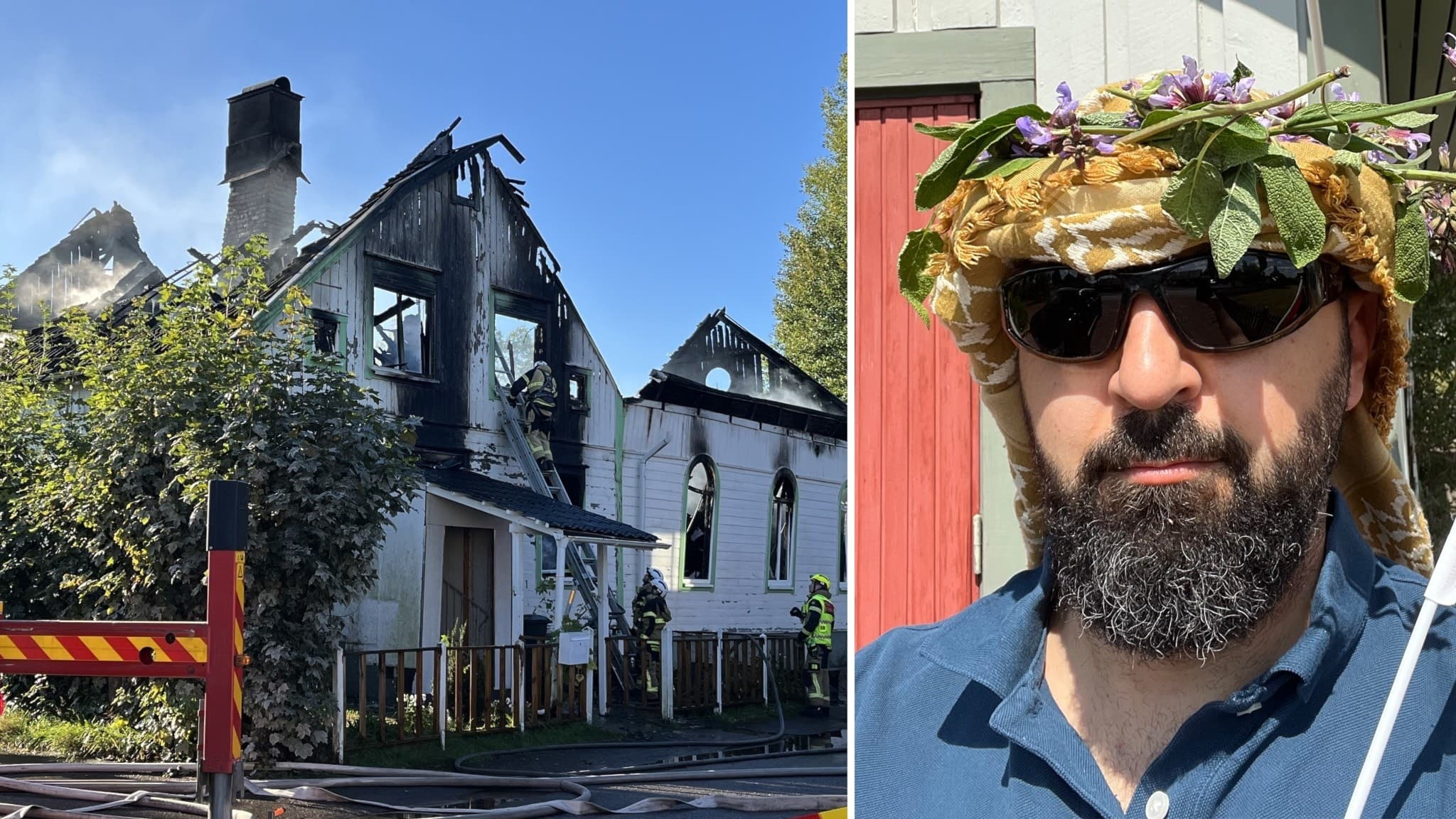 Brandskadad träbyggnad. Koitab Kholi.